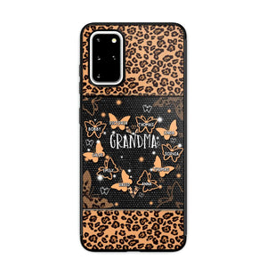 Personalized Grandma Kid Name Butterfly Leopard Phonecase QTDT1407