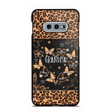 Personalized Grandma Kid Name Butterfly Leopard Phonecase QTDT1407