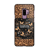 Personalized Grandma Kid Name Butterfly Leopard Phonecase QTDT1407