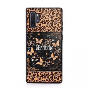 Personalized Grandma Kid Name Butterfly Leopard Phonecase QTDT1407