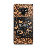 Personalized Grandma Kid Name Butterfly Leopard Phonecase QTDT1407