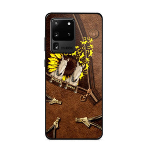 Personalized Horses With Sunflower Phone Case Printed NQHC1407