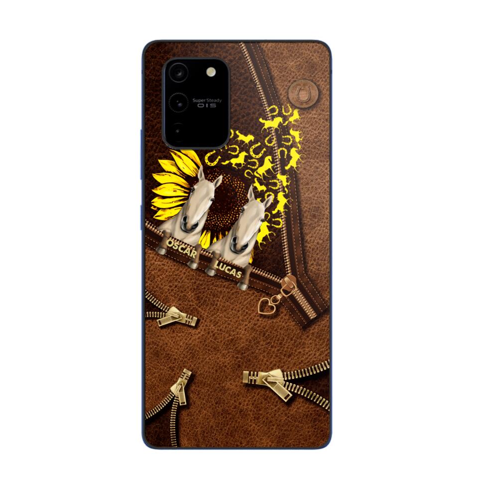 Personalized Horses With Sunflower Phone Case Printed NQHC1407