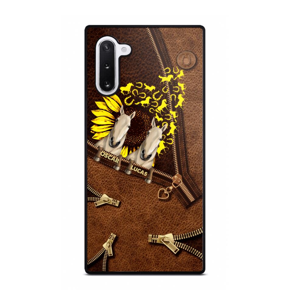 Personalized Horses With Sunflower Phone Case Printed NQHC1407