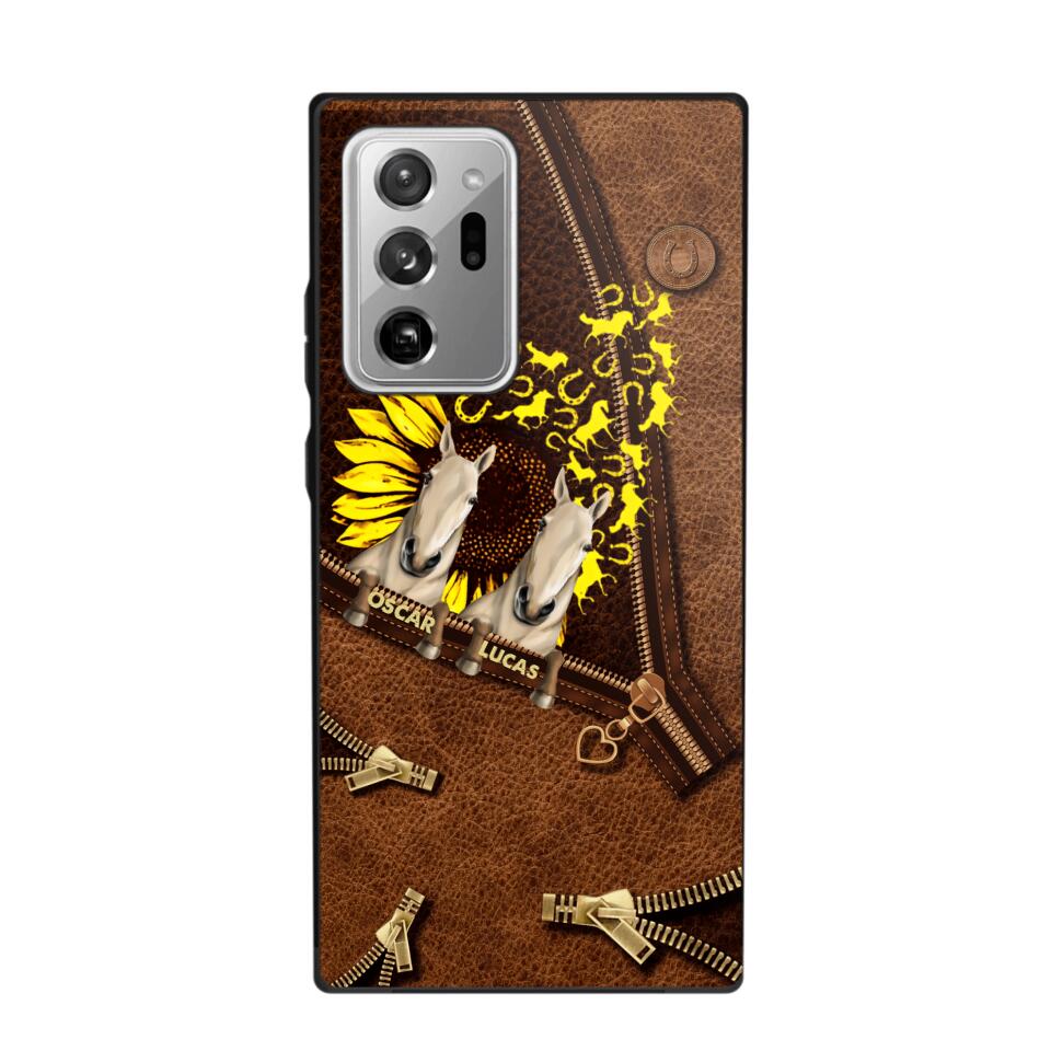 Personalized Horses With Sunflower Phone Case Printed NQHC1407