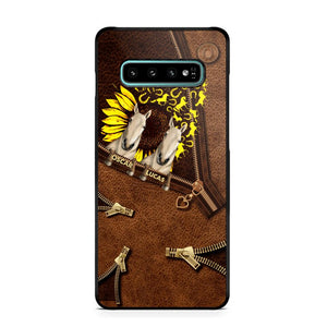 Personalized Horses With Sunflower Phone Case Printed NQHC1407