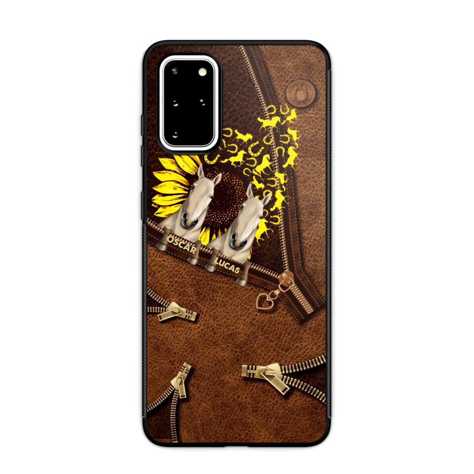 Personalized Horses With Sunflower Phone Case Printed NQHC1407