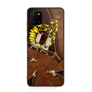 Personalized Horses With Sunflower Phone Case Printed NQHC1407