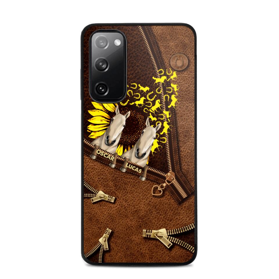 Personalized Horses With Sunflower Phone Case Printed NQHC1407