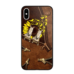 Personalized Horses With Sunflower Phone Case Printed NQHC1407