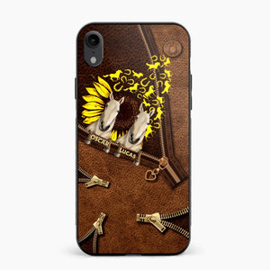 Personalized Horses With Sunflower Phone Case Printed NQHC1407