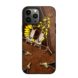 Personalized Horses With Sunflower Phone Case Printed NQHC1407