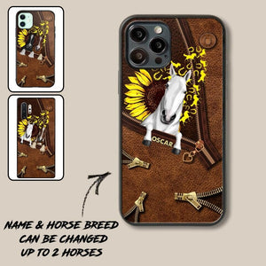 Personalized Horses With Sunflower Phone Case Printed NQHC1407