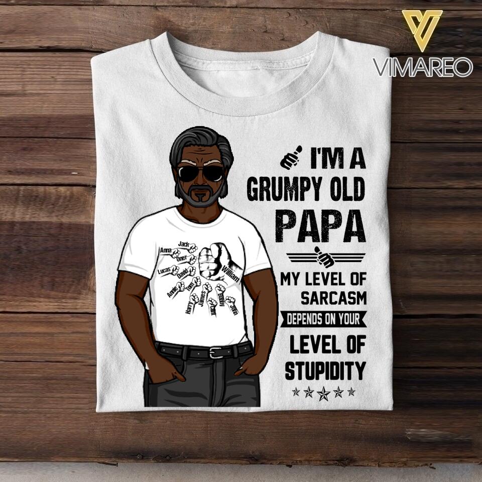 Personalized Grumpy Old Papa Tshirt Printed 22JUY-HQ14