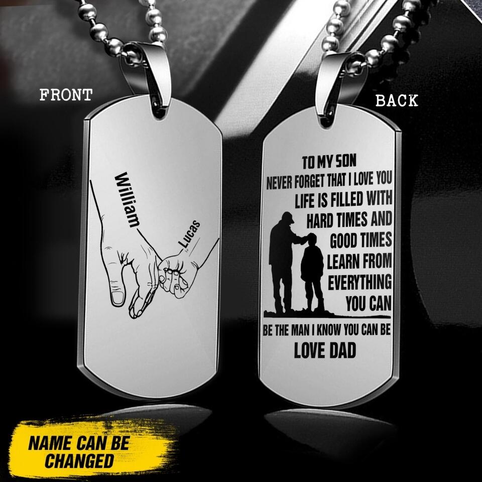 Personalized To My Son Love Dad Necklaces Printed QTDT1507