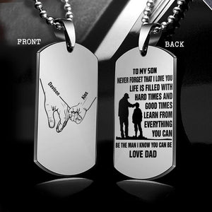 Personalized To My Son Love Dad Necklaces Printed QTDT1507