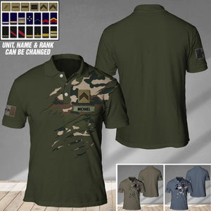 Personalized French Veteran/ Solider Camo Polo Shirts 3D Printed QTDT1607