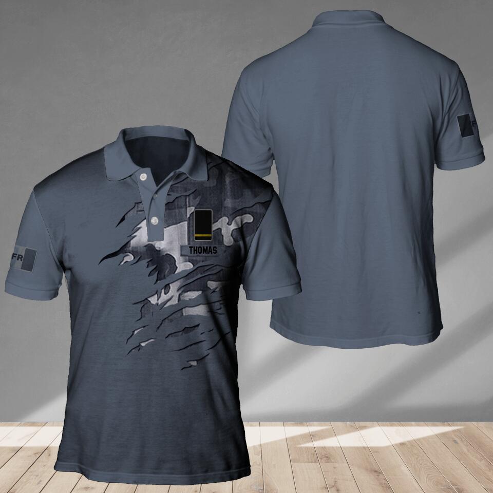 Personalized French Veteran/ Solider Camo Polo Shirts 3D Printed QTDT1607