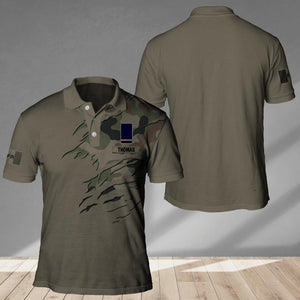 Personalized French Veteran/ Solider Camo Polo Shirts 3D Printed QTDT1607