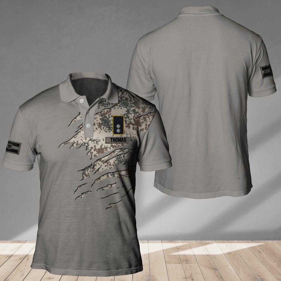 Personalized German Veteran/ Solider Camo Polo Shirts 3D Printed QTDT1607