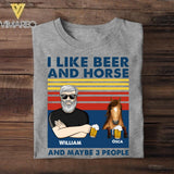 Personalized I Like Beer And Horse And Maybe 3 People Tshirt Printed 22JUY-HC18