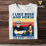 Personalized I Like Beer And Horse And Maybe 3 People Tshirt Printed 22JUY-HC18