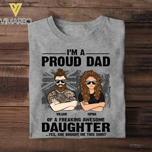 Personalized I'm A Proud Australian Dad Of A Freaking Awesome Daughter Tshirt Printed QTVQ1907