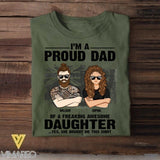 Personalized I'm A Proud Australian Dad Of A Freaking Awesome Daughter Tshirt Printed QTVQ1907