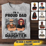 Personalized I'm A Proud Australian Dad Of A Freaking Awesome Daughter Tshirt Printed QTVQ1907