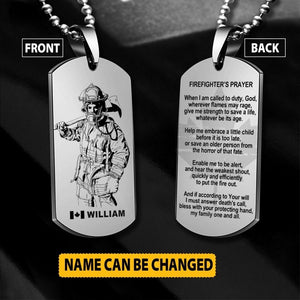 Personalized Canadian Firefighter's Prayer Necklaces Printed 22JUY-HC19