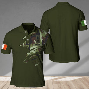 Personalized Ireland Veteran/ Solider Camo Polo Shirts 3D Printed QTHC2007