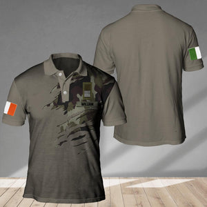 Personalized Ireland Veteran/ Solider Camo Polo Shirts 3D Printed QTHC2007