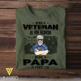 Personalized Being An Australian Veteran Is An Honor Being A Papa Is Priceless Tshirt Printed QTVQ2207