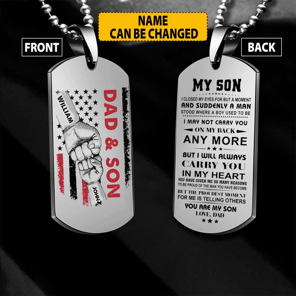 Personalized Dad & Son Necklaces Printed 22JUY-HC22