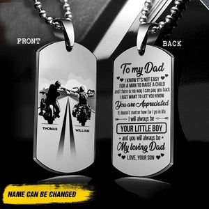 Personalized To My Dad I Know It Is Not Easy For A Man To Raise A Child Necklaces Printed 22JUY-DT25