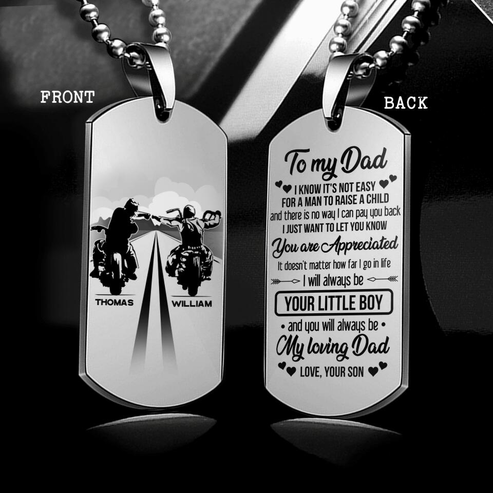 Personalized To My Dad I Know It Is Not Easy For A Man To Raise A Child Necklaces Printed 22JUY-DT25