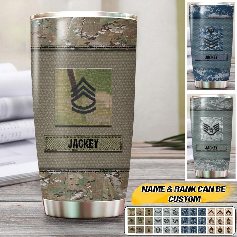 Personalized U.S Soldier/Veterans Tumbler Printed 22JUY-HQ26