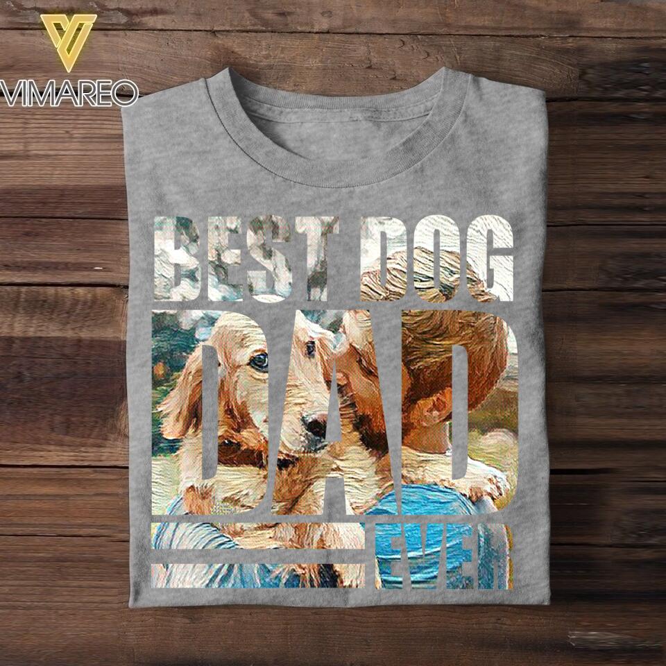 Personalized Best Dog Dad Ever Upload Photo Tshirt Printed NQHQ2607