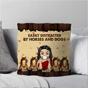 Personalized Easily Distracted By Horses And Dogs  Pillow Printed NQHC2807