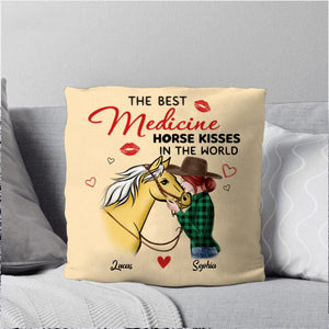 Personalized The Best Medicine Horse Kisses In The World Pillow Printed NQHC2807