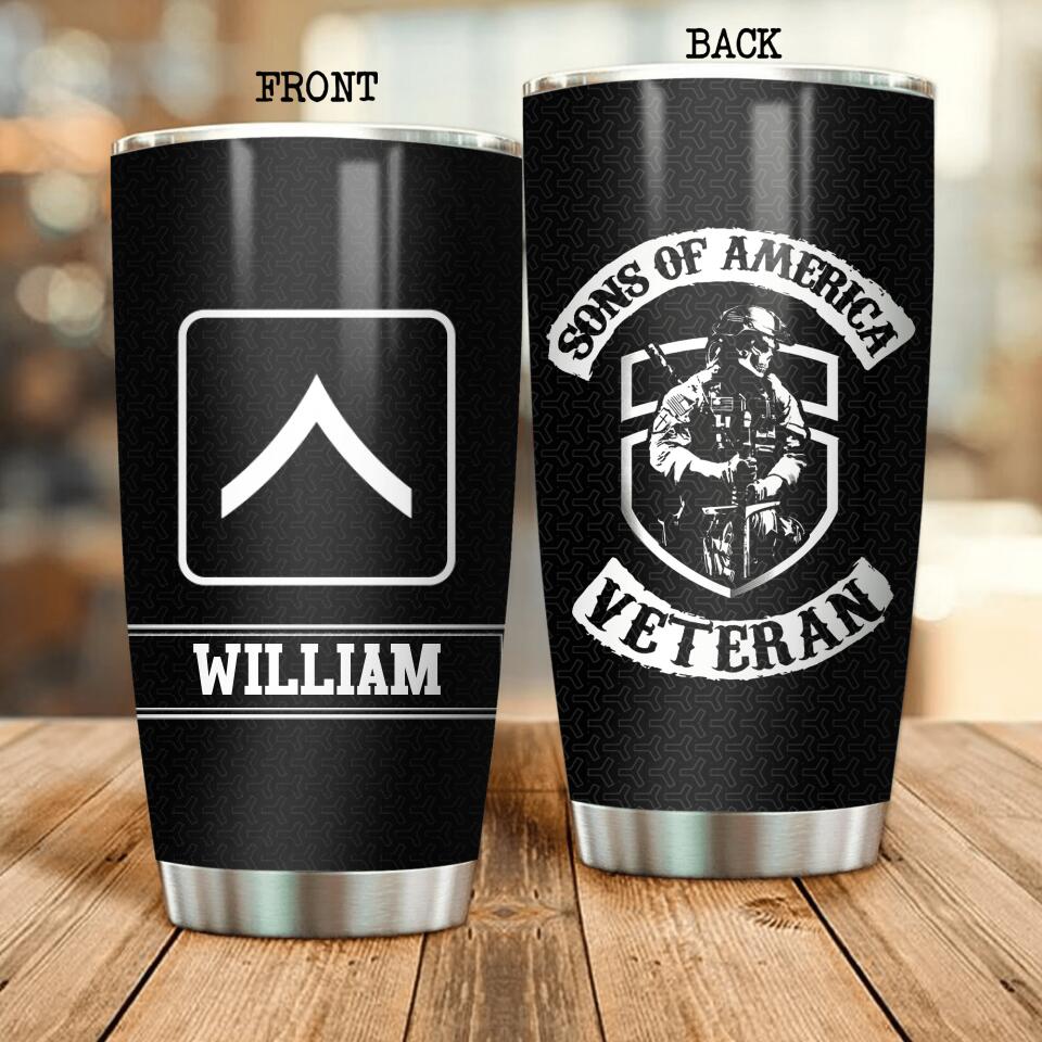 Personalized Sun Of America Veteran Tumbler Printed QTDT3007