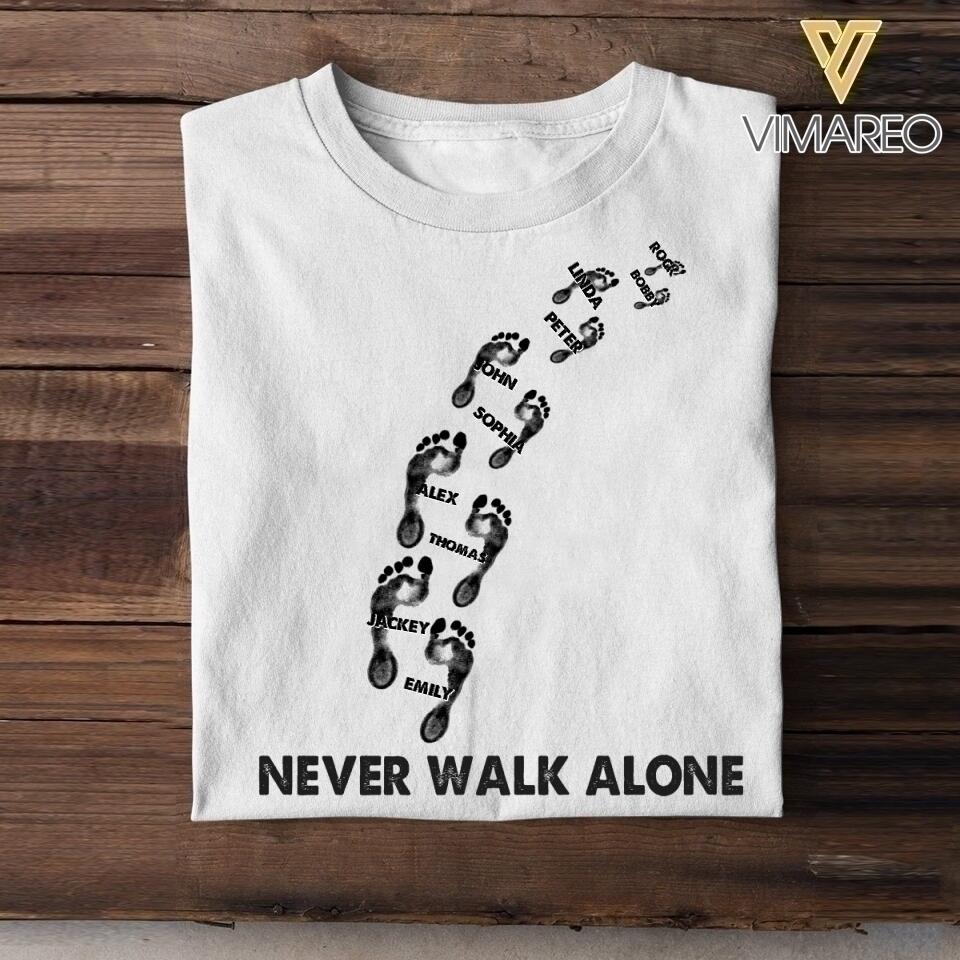 Personalized Mommy Never Walk Alone Tshirt Printed QTHC3007