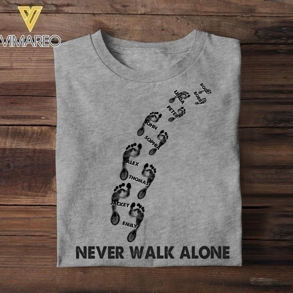 Personalized Mommy Never Walk Alone Tshirt Printed QTHC3007