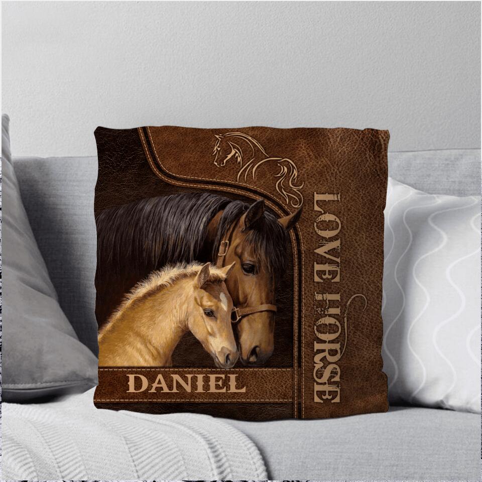 Personalized Love Horse Name Custom Pillow Printed NQDT0108