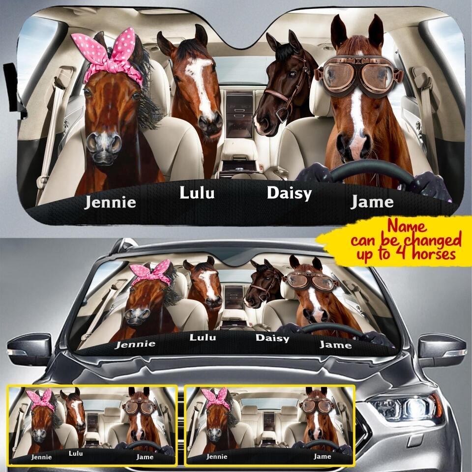 Personalized Horse Lover Car Shade Printed 22AUG-MA02