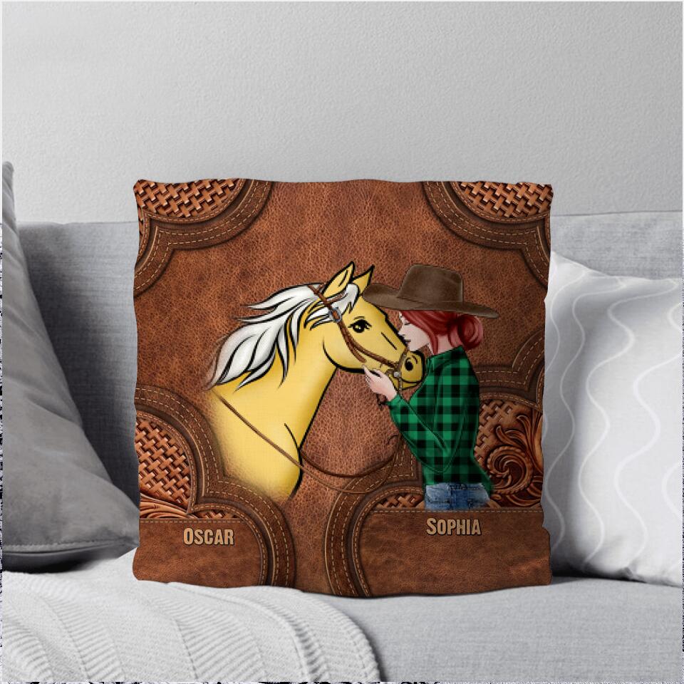 Personalized Horse And Girl Custom Pillow Printed NQHQ0308