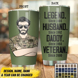 Personalized UK Veterans/Soldier Legend Husband Daddy Tumbler Printed QTDT0808