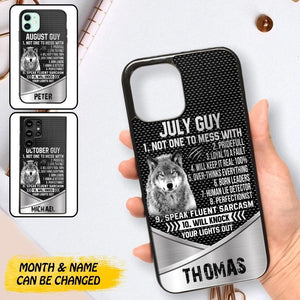 Personalized Wolf Custom Month And Name Phone Case Printed NQDT0808