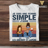 Personalized Je Súi Une Femme Simple J'saime Les Chevaux Et Lapero Horse Girl Tshirt Printed QTVQ0908