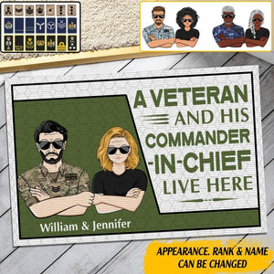 Personalized A British Veterans And His Commander In Chief Live Here Doormat 22AUG-DT10